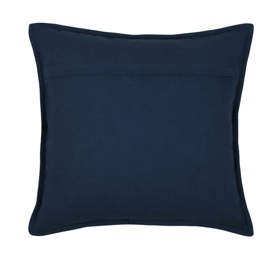 Quadratisches Kissen aus Baumwolle (40 x 40 cm) Arcachon Marineblau