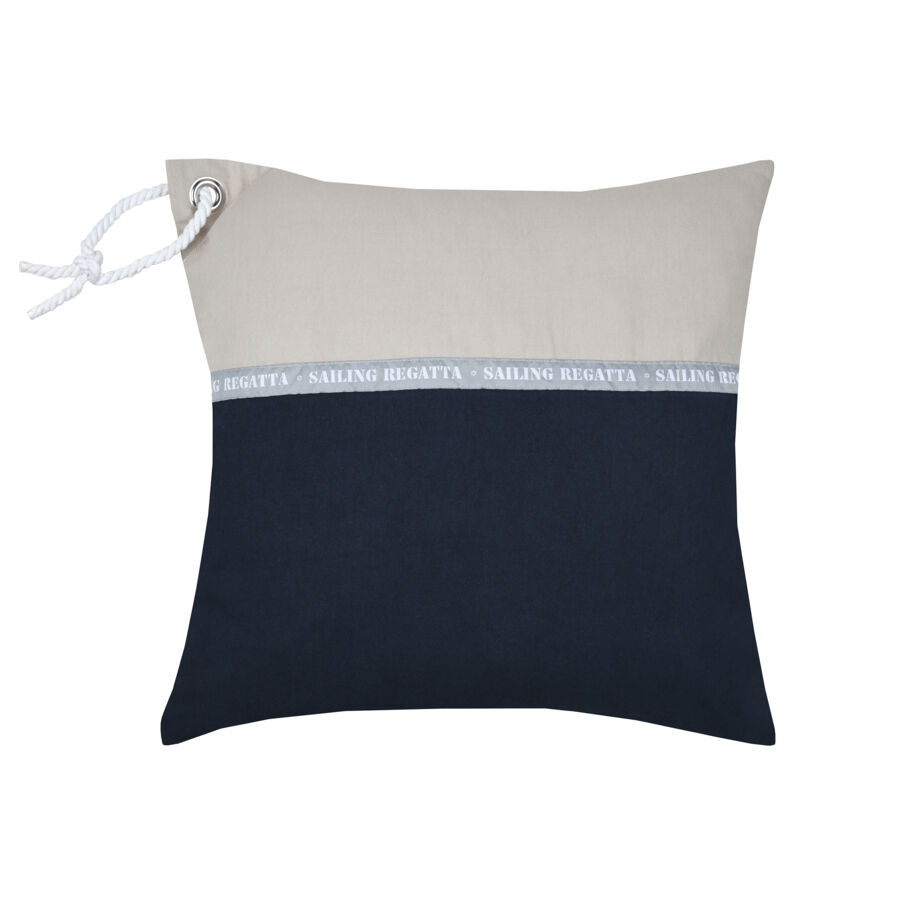 Cuscino quadrato di cotone (50 x 50 cm) Escale Blu marino