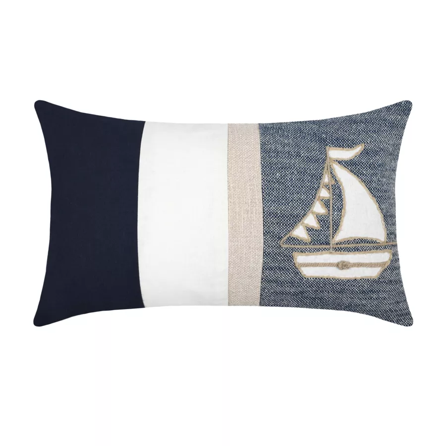 Cojín rectangular en algodón (30 x 50 cm) Escale Azul marino
