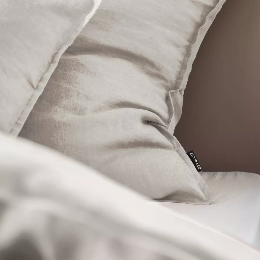Funda de almohada cuadrada en lino lavado (80 cm) Louise Beige 4