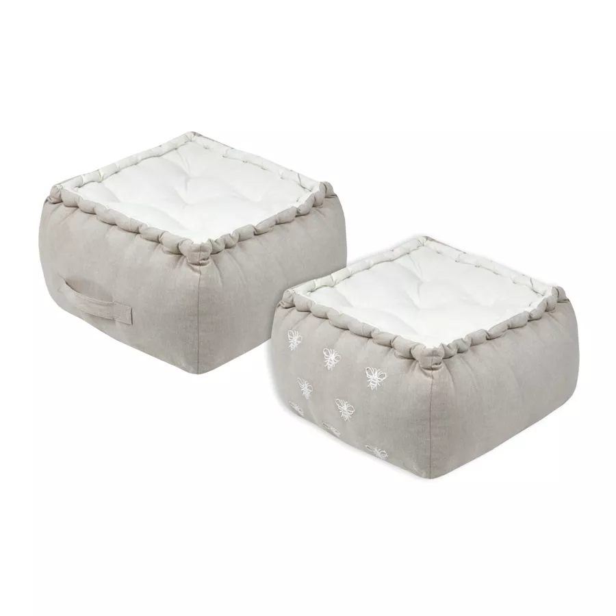 Cojín de suelo en algodón gran altura (40 x 30 cm) Butine Beige