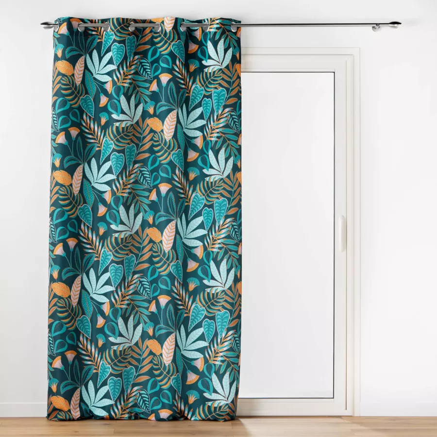 RIDEAU A OEILLETS 140 x 280 CM POLYESTER IMPRIME TILDA VERT
