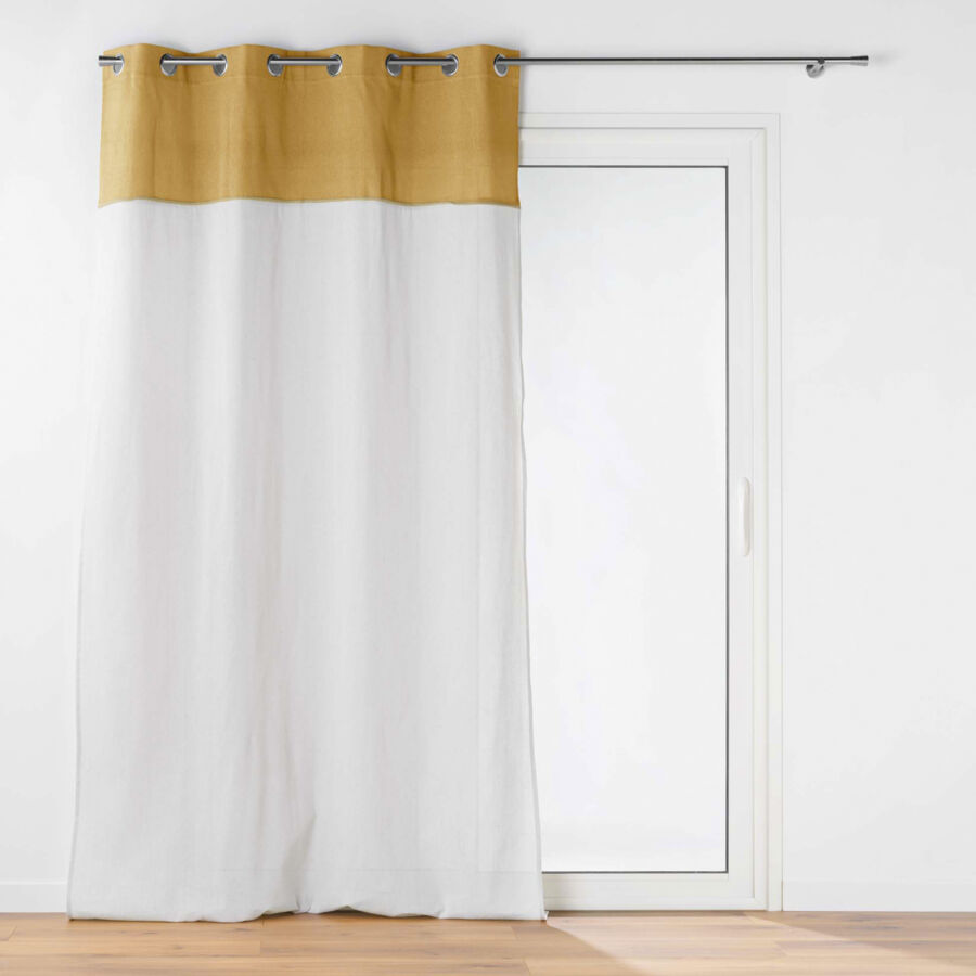 Gordijn polyester (140 x 240 cm) Janara Okergeel