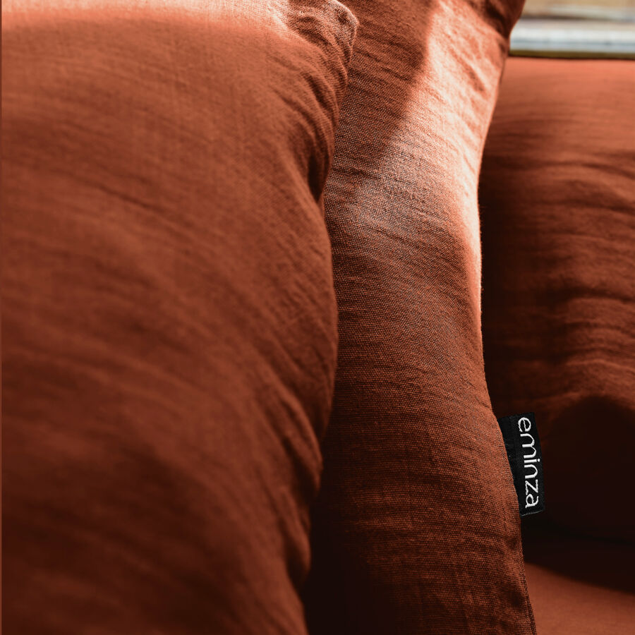 Federa cuscino a rullo garza di cotone (L185 cm) Gaïa Terracotta 5