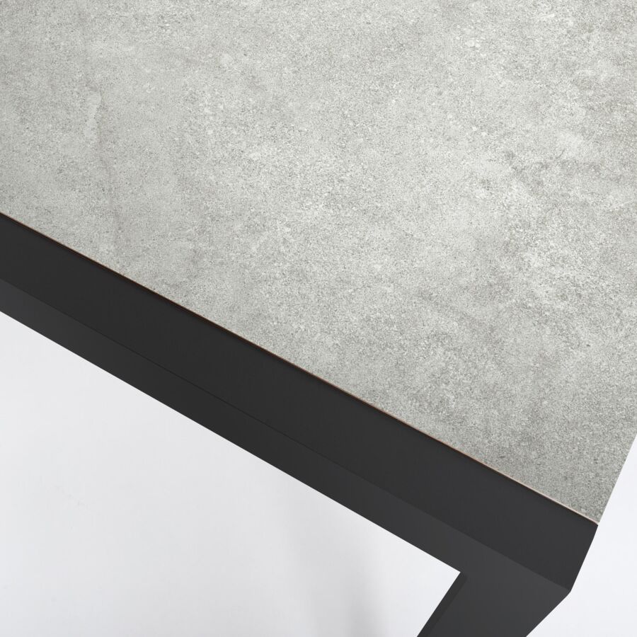 Table de jardin 8 places Aluminium/Céramique Modena (180 x 90 cm) - Gris anthracite/Gris clair