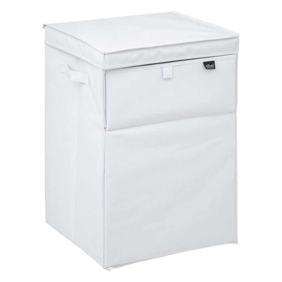 Faltbarer Wäschekorb (36 x 36 x 55 cm) Colorama Weiß