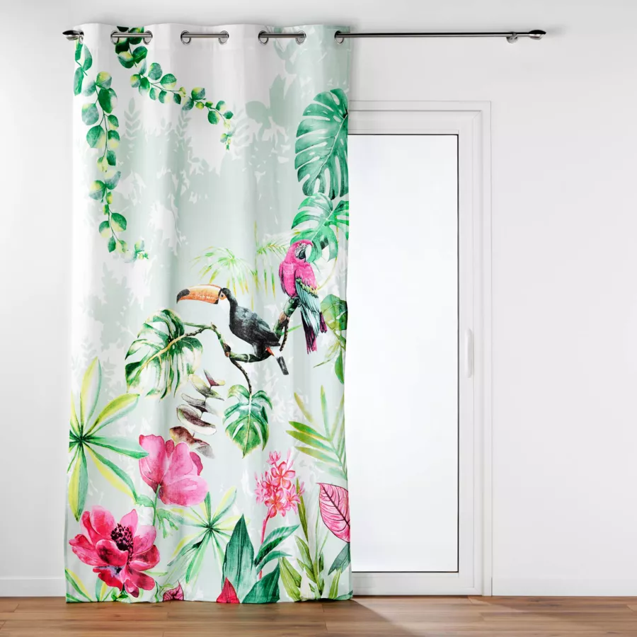 RIDEAU A OEILLETS 140 x 260 CM COTON IMPRIME LOUISIANE DES. PLACE