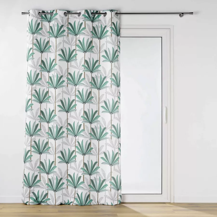 RIDEAU A OEILLETS 140 x 260 CM POLYESTER IMPRIME OASIS
