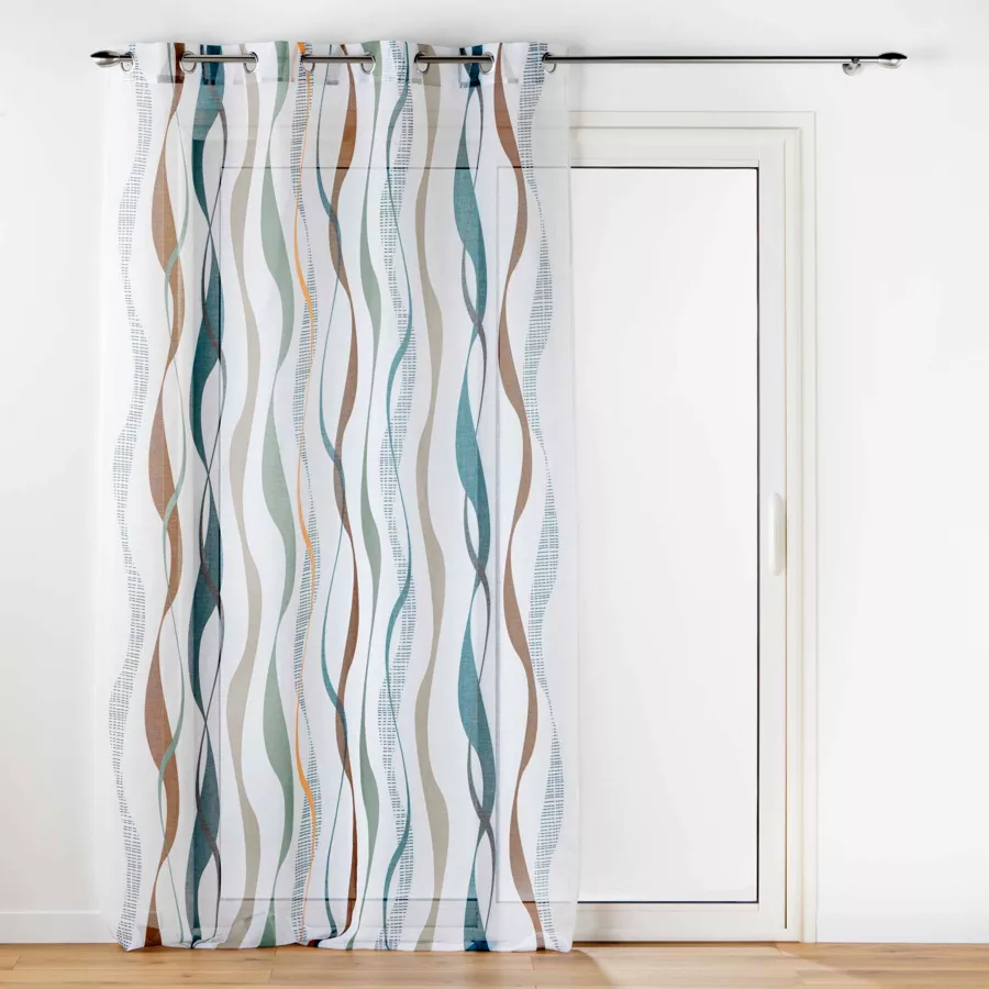 PANNEAU A OEILLETS 140 x 240 CM VOILE SABLE IMPRIME LISANA