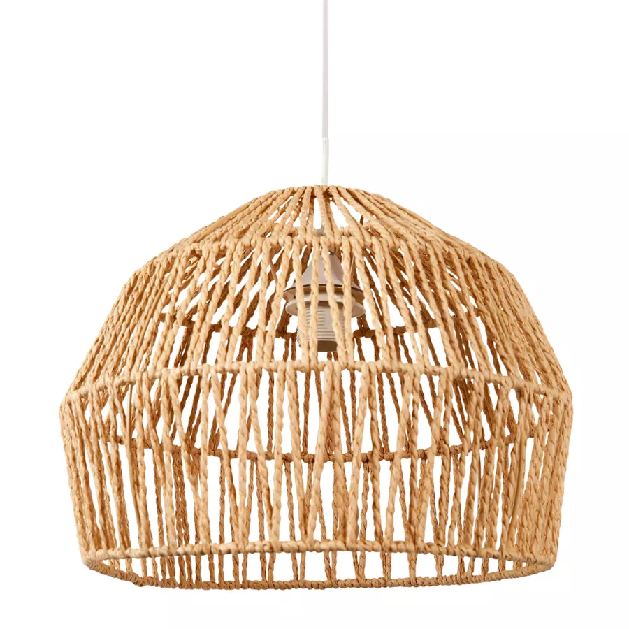 Lámpara de techo redonda calada en cuerda (D35,5 cm) Lima Natural