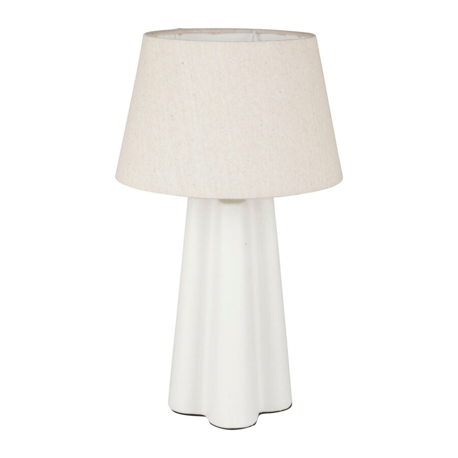 Lampada da tavolo ceramica e cotone (H45 cm) Cezanne Bianco