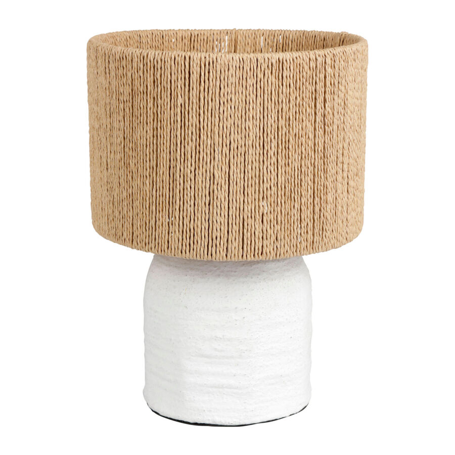 Lampada da tavolo in corda (H29 cm) Abisko Bianco