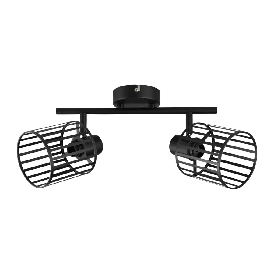 Deckenspots 2-flammig Metall industriell (L31 cm) Alma Schwarz