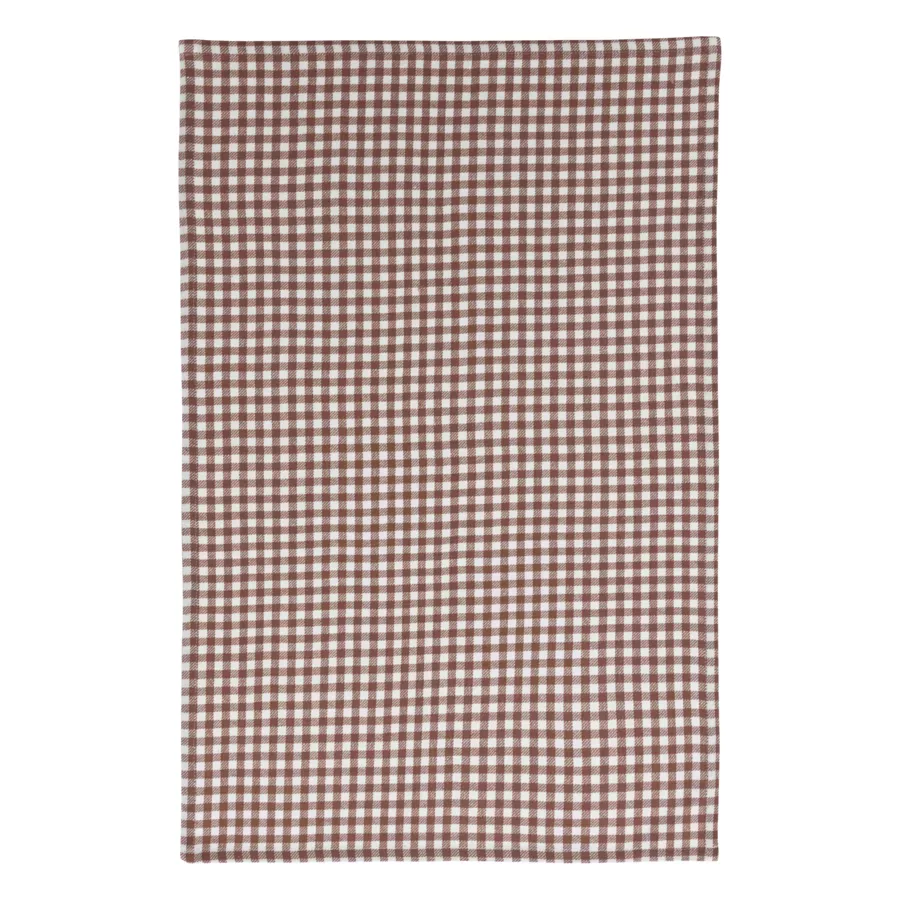 TORCHON VICHY FLO 45X70 X3 L, 70 x P, 45 x H, 0,5 cm Marron Tonka