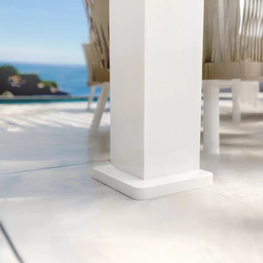Pérgola bioclimática autoportante motorizada de aluminio  (3 x 4 m) LED - Blanco
