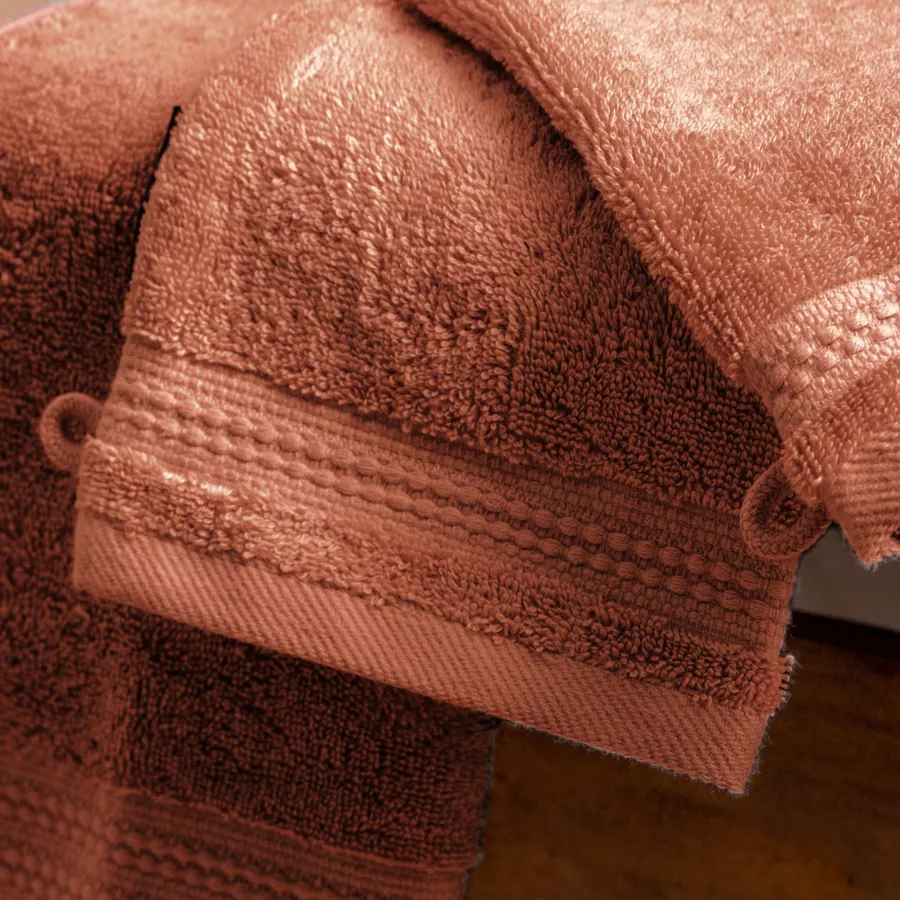 Set van 2 washandjes biologisch katoen Garance Terracotta 4