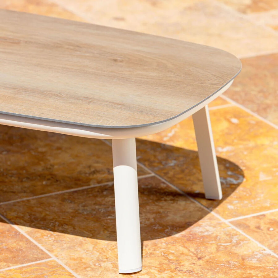 Tavolino rettangolare alluminio Amalfi - Bianco