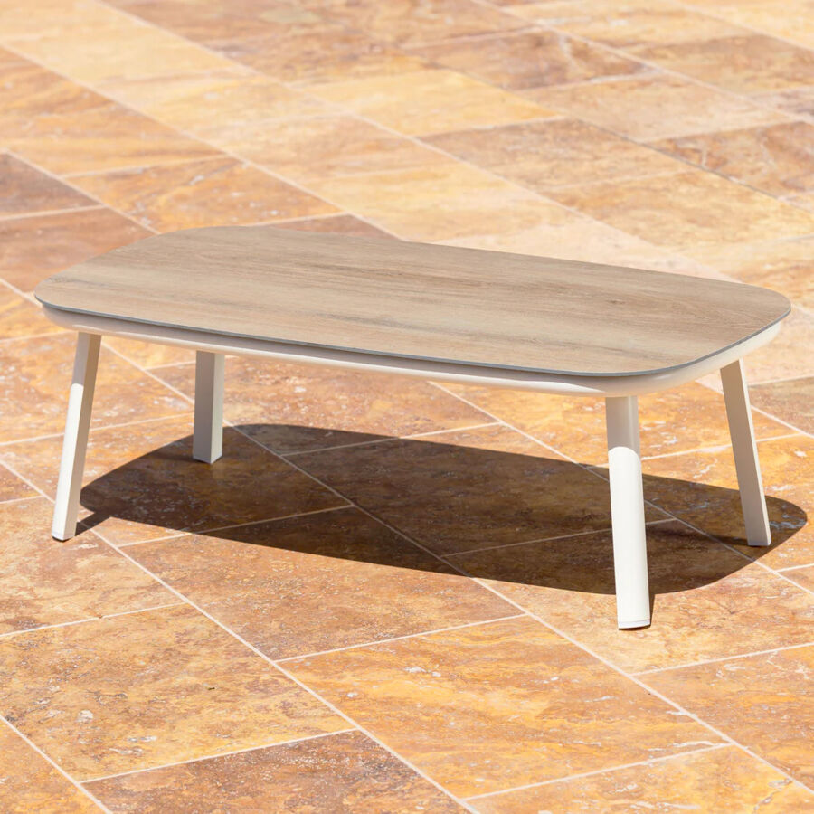 Tavolino rettangolare alluminio Amalfi - Bianco