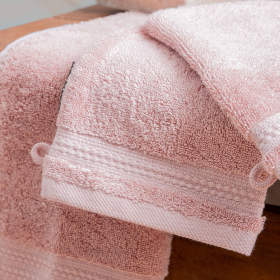 Conjunto de 2 guantes de baño de algodón orgánico. (15 x 21 cm) Méline Rosa durazno