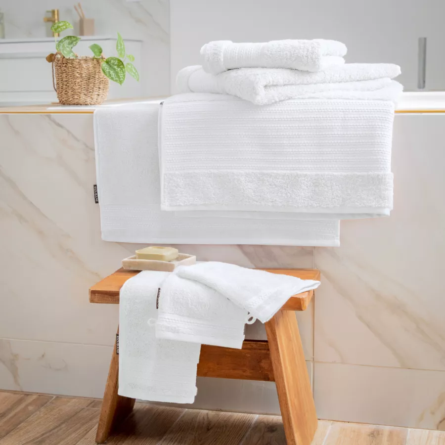 Serviette de bain coton bio (30 x 50 cm) Garance Blanc chantilly 5