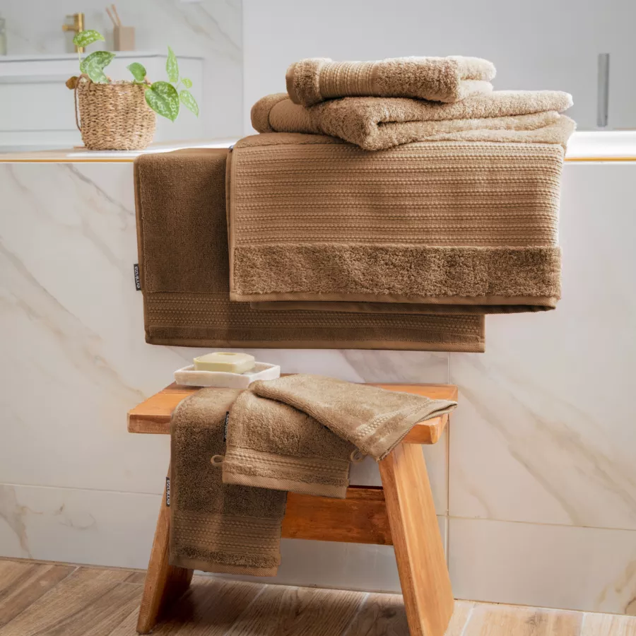 Serviette de bain coton bio (50 x 90 cm) Garance Camel 5