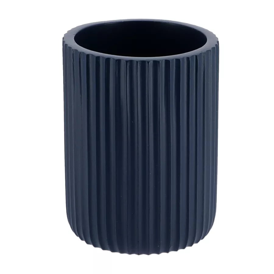 Set di accessori bagno in resina Strié Blu marino