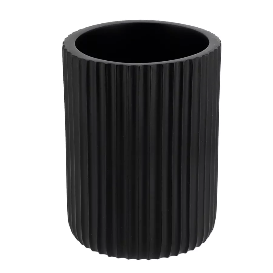 Set de accesorios de baño resina Strié Negro