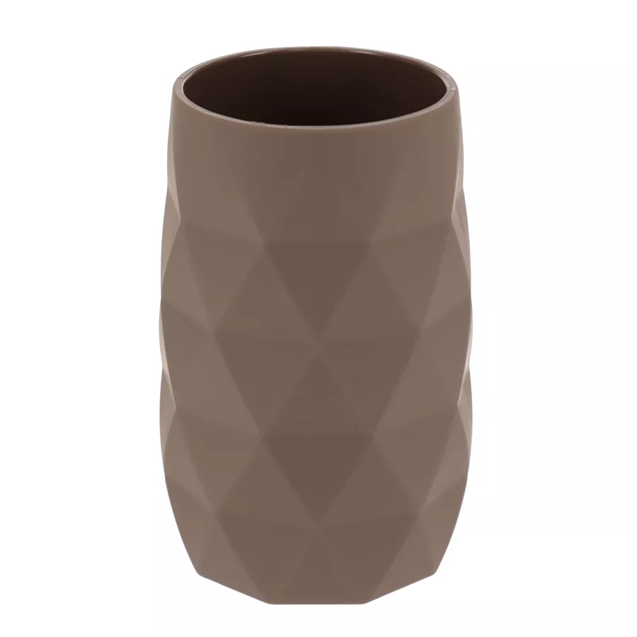 SET GOBELET DISTRIBUTEUR A SAVON ET PORTE SAVON ABS + RUBBER - MARRON
