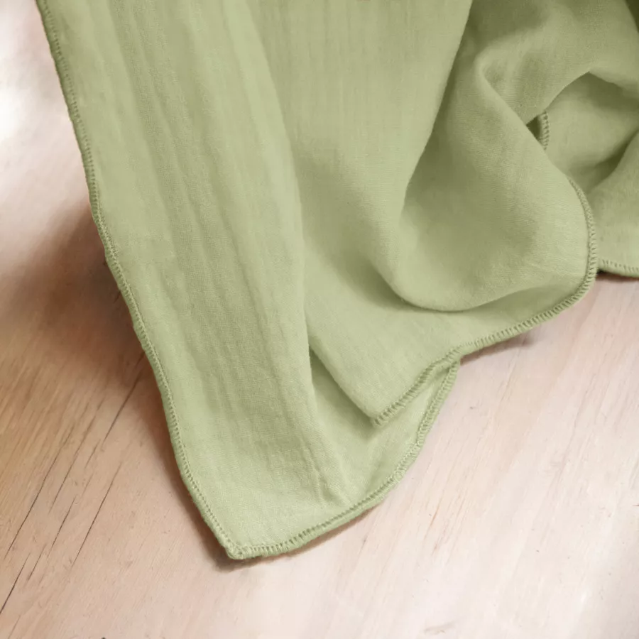 Tafelkleed rechthoekig Katoengaas (L250 cm) Gaïa Lindegroen