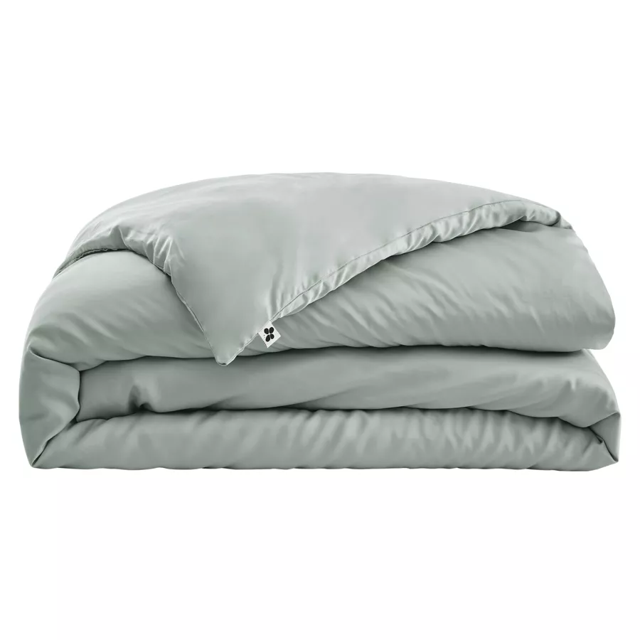 Housse de couette satin de bambou (240 x 220 cm) Salomé Vert eucalyptus