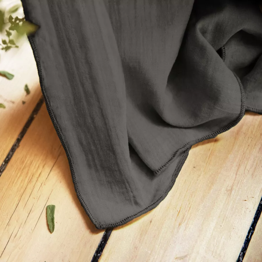 Tenda in  garza di cotone a passanti nascosti (180 x 240 cm) Gaïa Grigio granito
