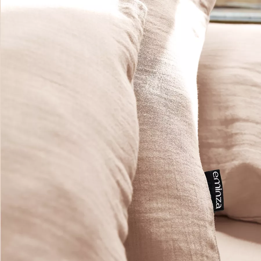 Drap housse gaze de coton (140 x 200 cm) Gaïa Rose poudré