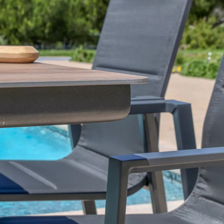 Mesa de jardín en aluminio  8 lugares (136 x 136 cm) Amalfi - Gris antracita