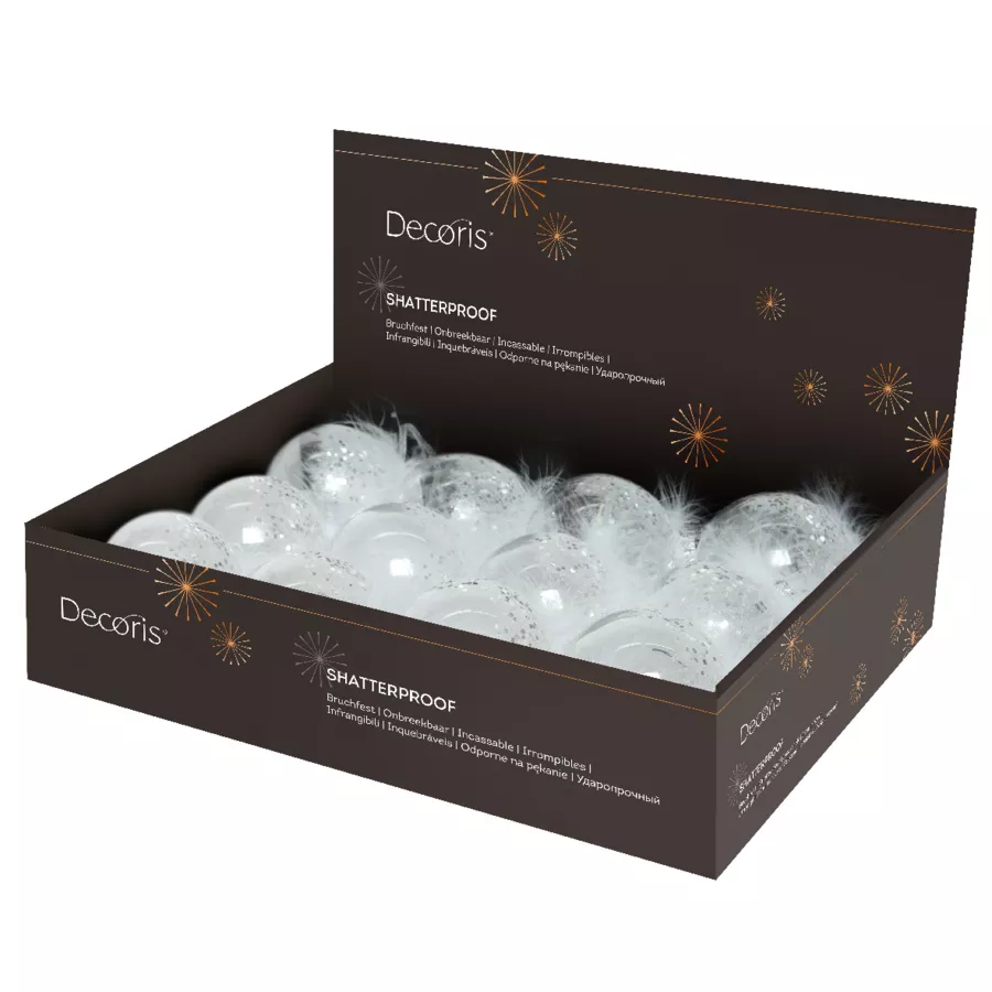 Lote de 12 bolas de Navidad transparentes (D80 mm) Glamour 