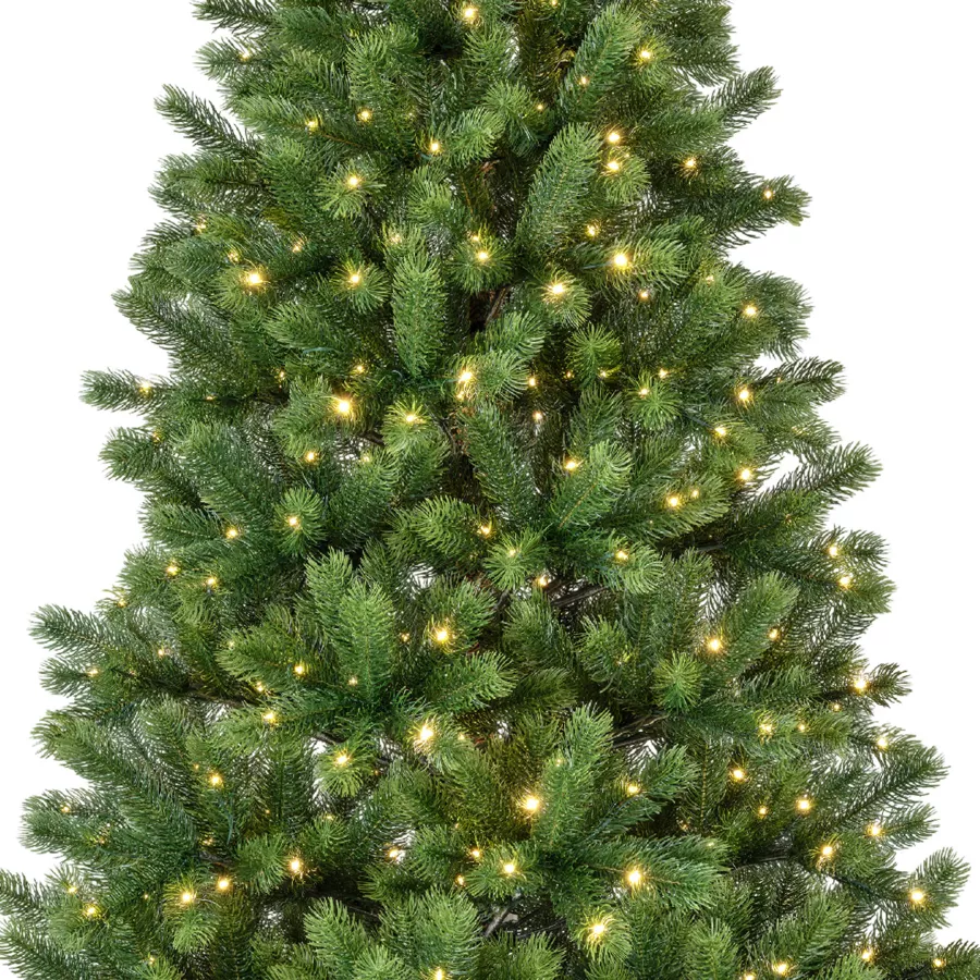 Árbol artificial de Navidad con luces 500 LED H210 cm Ottawa Luxe Verde abeto