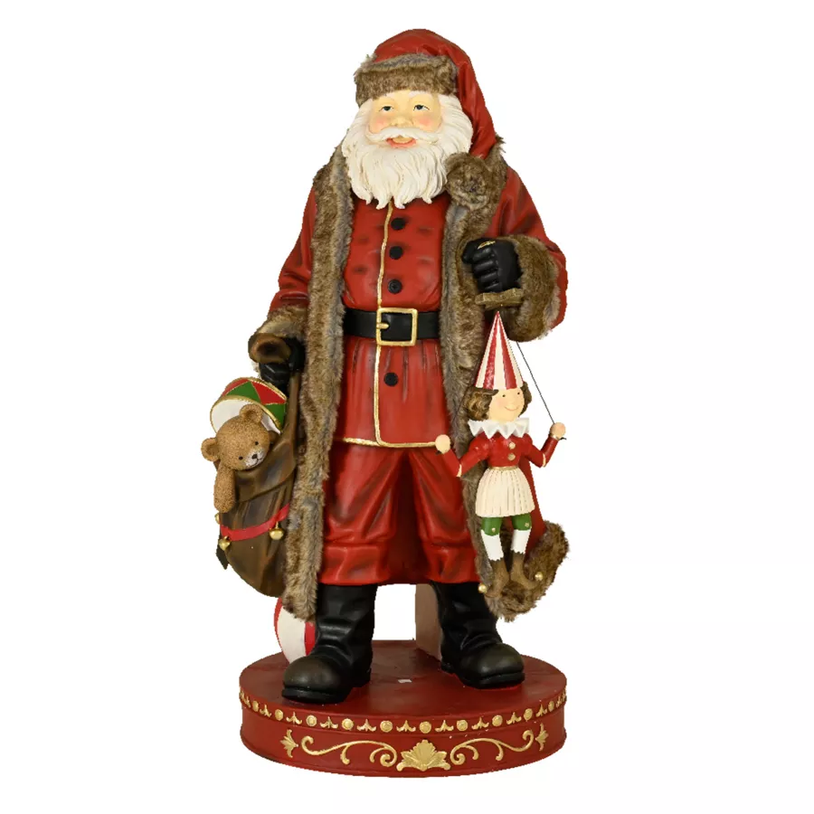 Père Noël traditionnel Géant (H166 cm) Klaus et les cadeaux