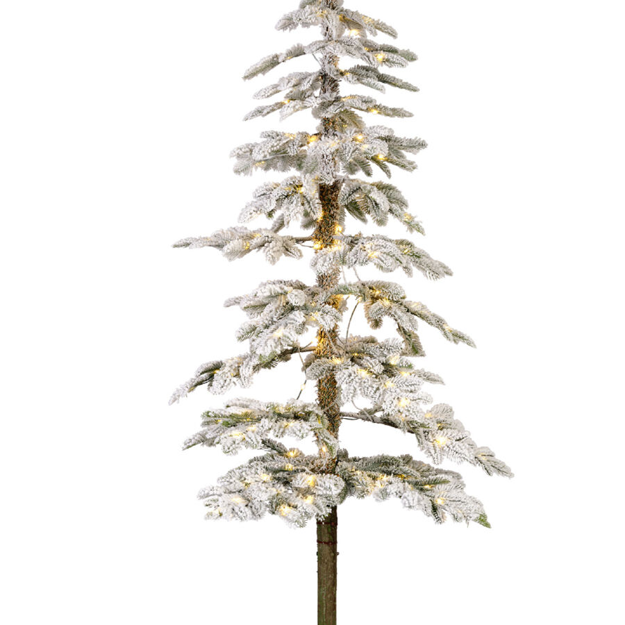 Sapin de Noël artificiel lumineux extérieur 250 LED H240 cm Sierra Vert enneigé