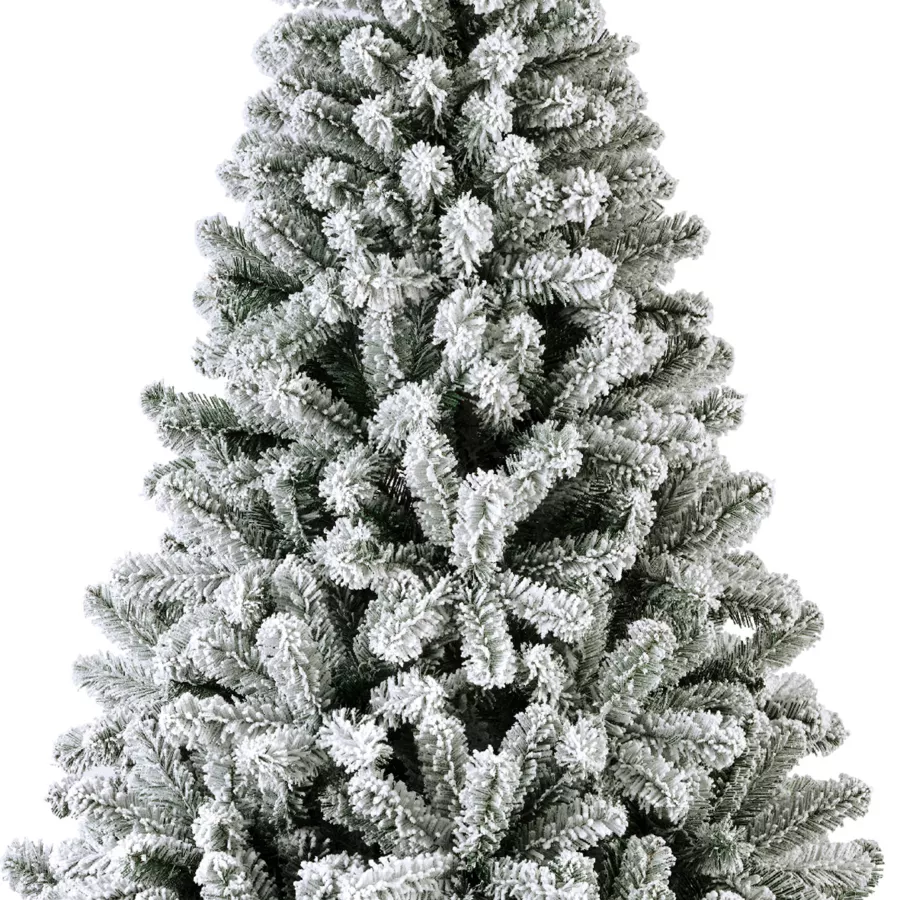 Verlichte kunstkerstboom 320 LED H210 cm King Groen besneeuwd