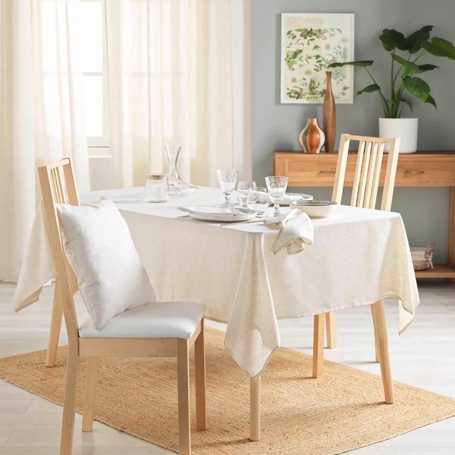 NAPPE RECTANGLE 140 x 240 CM POLYESTER/LIN UNI PAULINE