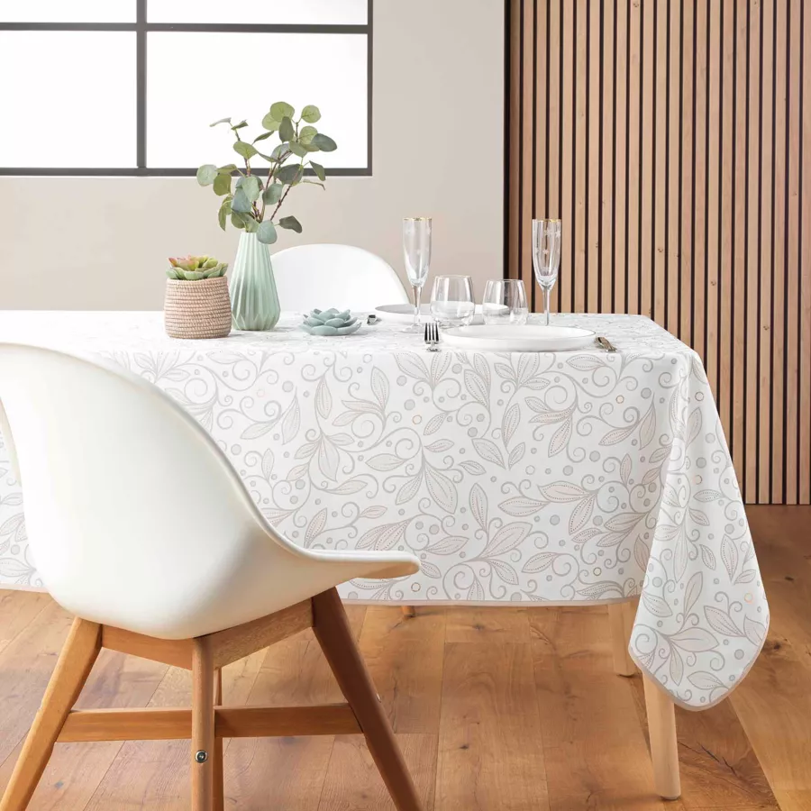 NAPPE RECTANGLE 145 x 240 CM POLYESTER IMPRIME METALLISE LEYA