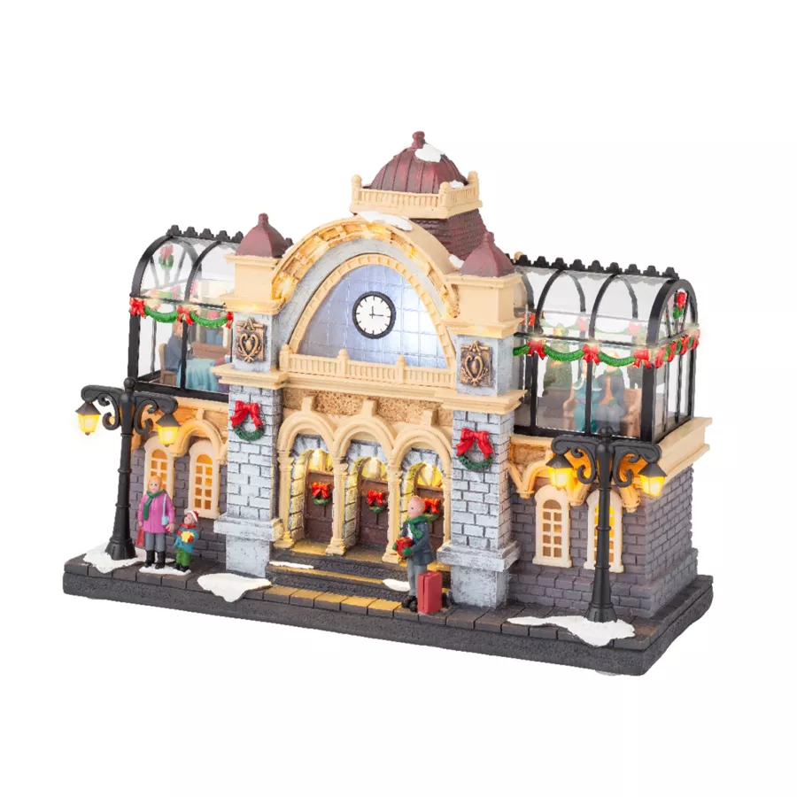 Village de Noël lumineux et musical Gare de train