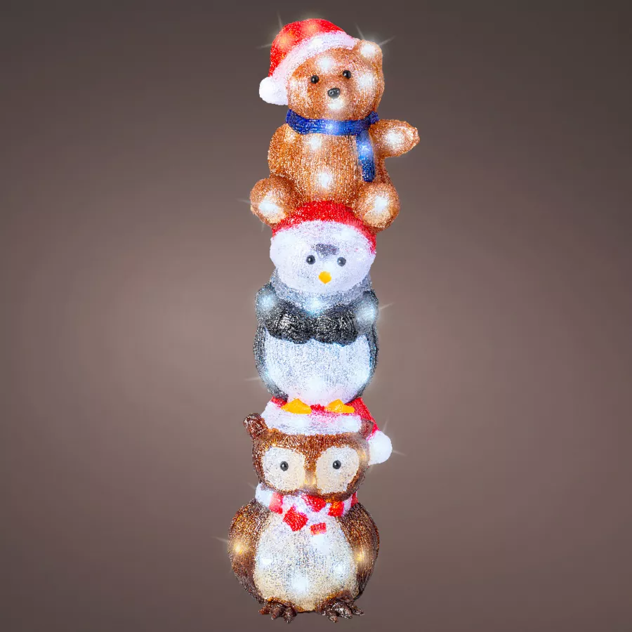 Animaux lumineux 80 LED (H63 cm) Pyramide Blanc froid