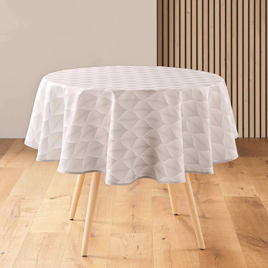 Nappe ronde anti tache (180 cm) Kalini Beige