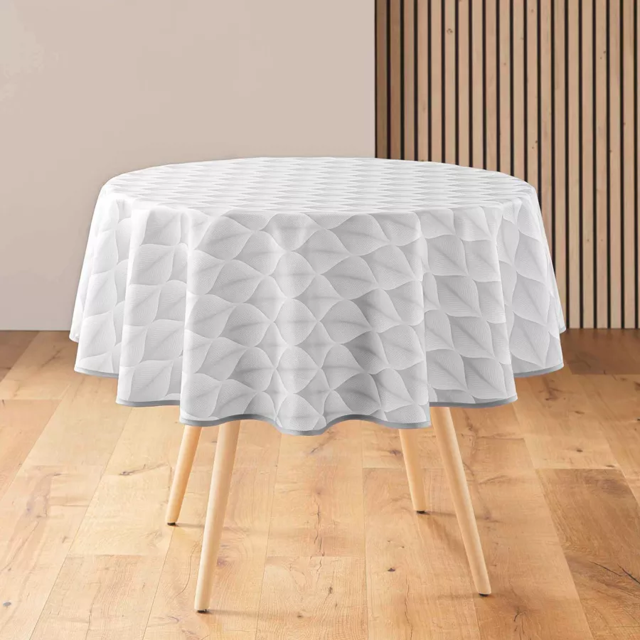 Nappe ronde anti tache (180 cm) Kalini Grise