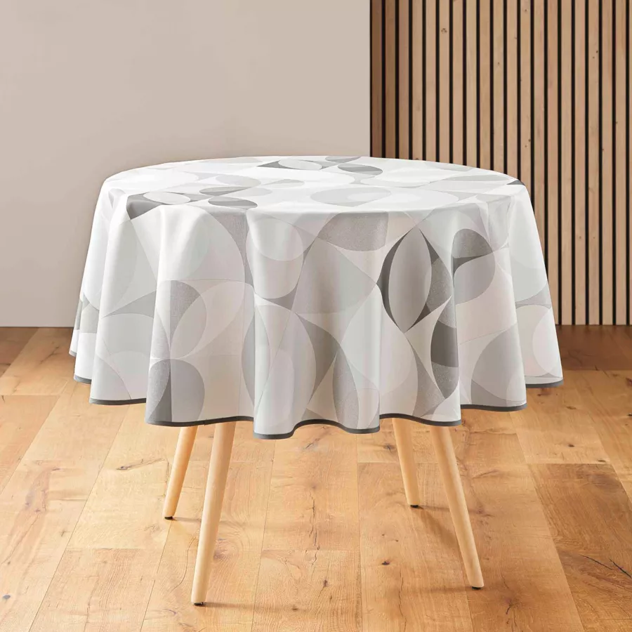 Nappe ronde anti tache (180 cm) Tessouro Ecru