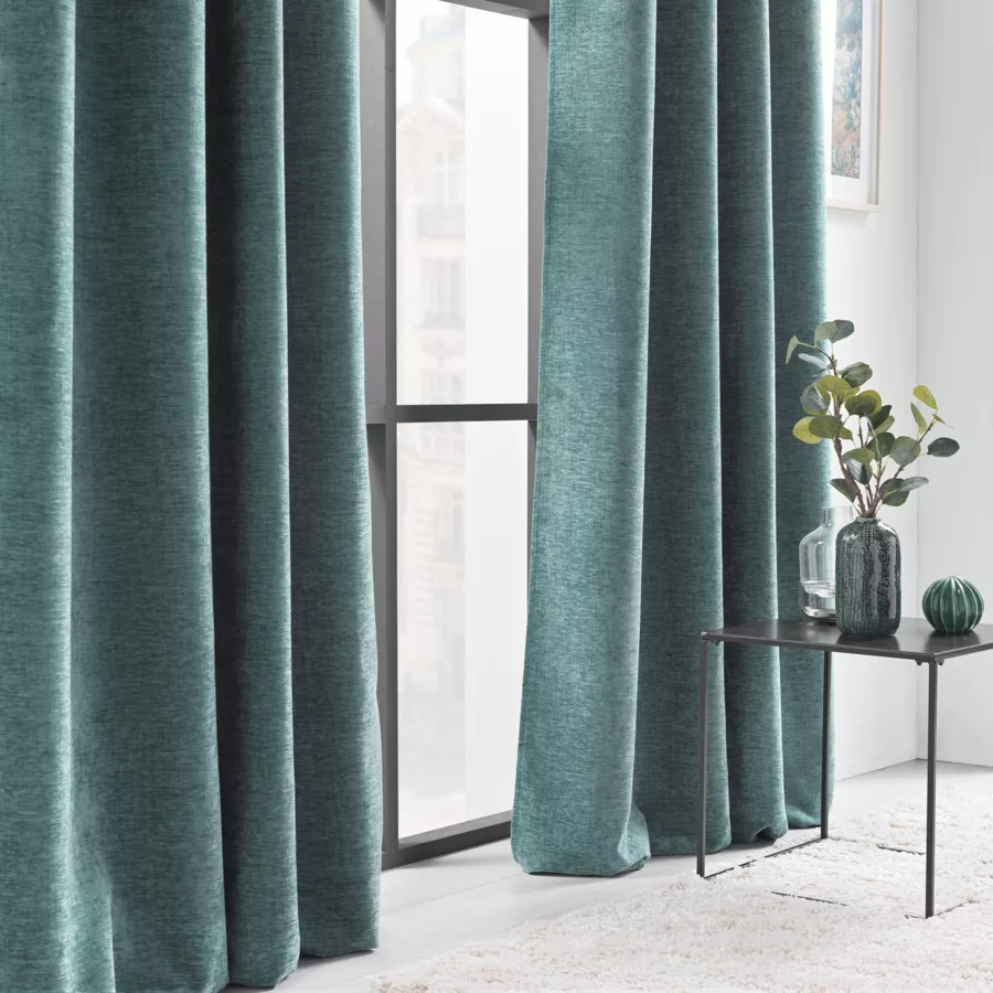 Gordijn met ringen van fluweel (140 x 260 cm) Verra Saloegroen