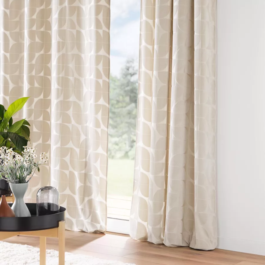 Cortina con ojales terciopelo (135 x 260 cm) Geolia Beige