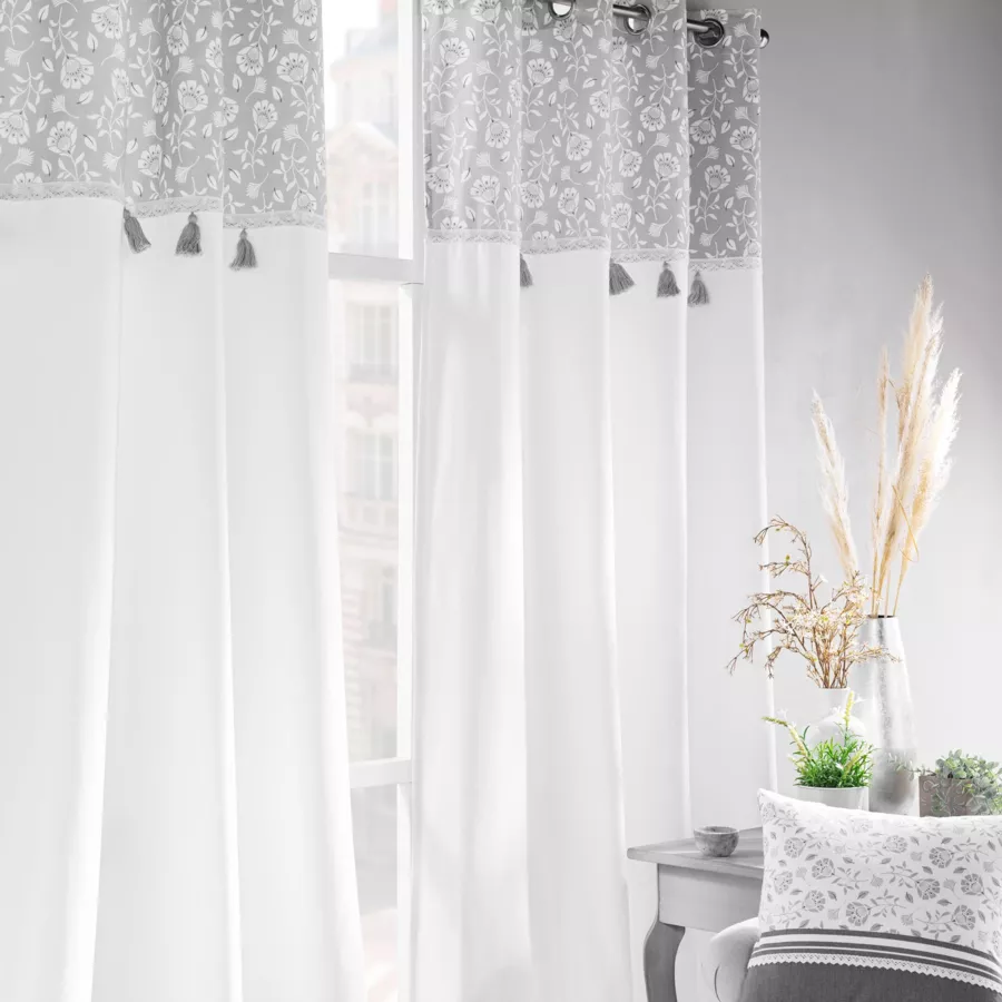 Cortina con ojales (140 x 240 cm) Flavie Gris