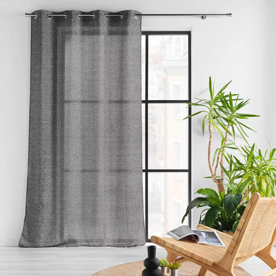 Voilage œillets effet lainage (140 x 280 cm) Loulaine Noir