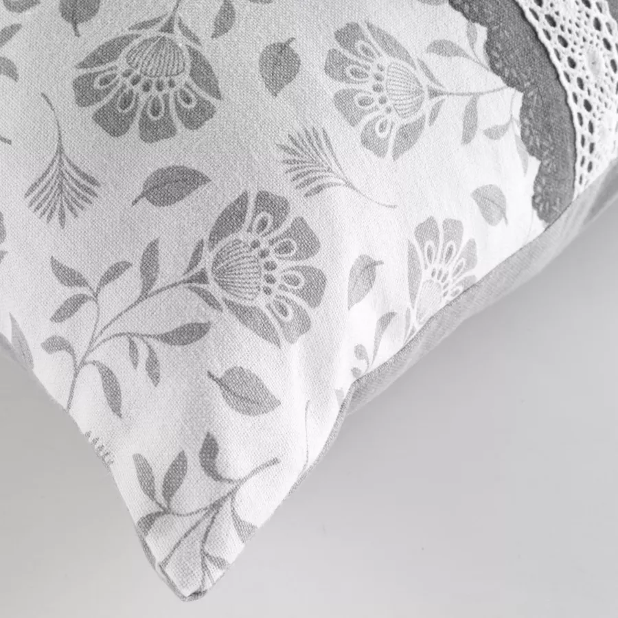 Coussin rectangulaire coton (40 x 60 cm) Flavie Gris